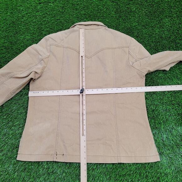 Vintage 60s Lee Snap Button Shirt XL 24x29 Khaki Brown USA - Picture 7 of 14